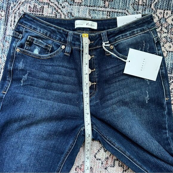 KanCan Jaden Mid Rise Flare Jeans Petite NWT Distressed Flare Jeans Size 9 - Picture 11 of 15
